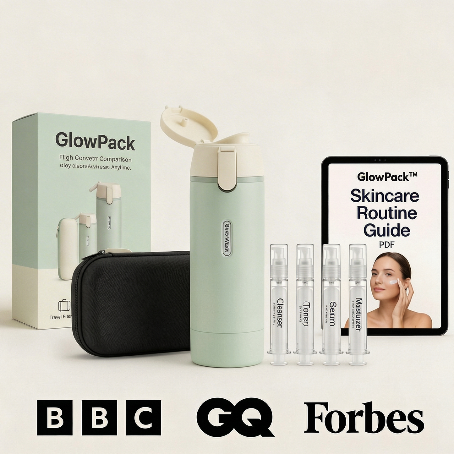 GlowPack™ 4-in-1 travel liquid dispenser